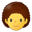 Como o emoji do Pessoa: cabelo cacheado é exibido no Samsung.