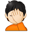 How Person Facepalming: Light Skin Tone emoji looks on Samsung.