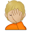 How Person Facepalming: Medium-Light Skin Tone emoji looks on Samsung.