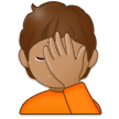 How Person Facepalming: Medium Skin Tone emoji looks on Samsung.