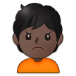 How Person Frowning: Dark Skin Tone emoji looks on Samsung.