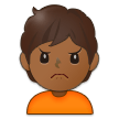 How Person Frowning: Medium-Dark Skin Tone emoji looks on Samsung.