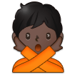 How Person Gesturing NO: Dark Skin Tone emoji looks on Samsung.