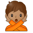 How Person Gesturing NO: Medium Skin Tone emoji looks on Samsung.