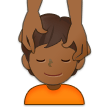 How Person Getting Massage: Medium-Dark Skin Tone emoji looks on Samsung.