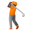 Hoe Golfer: donkere huidskleur emoji eruit ziet op Samsung.