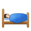 Bagaimana emoji Orang tidur atas katil: ton kulit cerah kelihatan di Samsung.