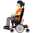 A quoi ressemblent les emoji Personne en fauteuil motorisé: peau claire sur Samsung.