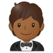 How Person in Tuxedo: Medium-Dark Skin Tone emoji looks on Samsung.