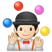 How Person Juggling: Light Skin Tone emoji looks on Samsung.