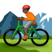 How Person Mountain Biking: Dark Skin Tone emoji looks on Samsung.