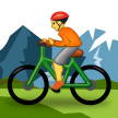 Como o emoji do Pessoa fazendo mountain bike é exibido no Samsung.