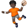 A quoi ressemblent les emoji Personne jouant au handball : peau foncée sur Samsung.