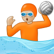 Como o emoji do Pessoa jogando polo aquático: pele morena clara é exibido no Samsung.