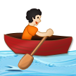 How Person Rowing Boat: Light Skin Tone emoji looks on Samsung.