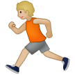 How Person Running: Medium-Light Skin Tone emoji looks on Samsung.