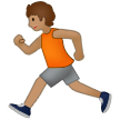 How Person Running: Medium Skin Tone emoji looks on Samsung.