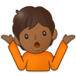 How Person Shrugging: Medium-Dark Skin Tone emoji looks on Samsung.