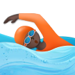 Wie Schwimmer(in): dunkle Hautfarbe Emoji auf Samsung aussieht.