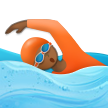 Como o emoji do Pessoa nadando: pele morena escura é exibido no Samsung.