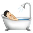 How Person Taking Bath: Light Skin Tone emoji looks on Samsung.