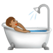 A quoi ressemblent les emoji Personne prenant un bain: peau légèrement mate sur Samsung.