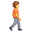 Bagaimana Orang berjalan kaki menghadap kanan emoji terlihat di Samsung.