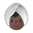 Como o emoji do Pessoa com turbante: pele escura é exibido no Samsung.