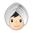 How Person Wearing Turban: Light Skin Tone emoji looks on Samsung.