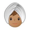 A quoi ressemblent les emoji Personne en turban: peau légèrement mate sur Samsung.