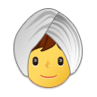 How Person Wearing Turban emoji looks on Samsung.