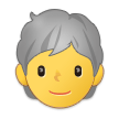 Bagaimana Dewasa: rambut putih emoji terlihat di Samsung.