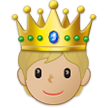 A quoi ressemblent les emoji Personne avec une couronne : peau moyennement claire sur Samsung.