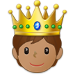 How Person with Crown: Medium Skin Tone emoji looks on Samsung.