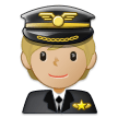 A quoi ressemblent les emoji Pilote: peau moyennement claire sur Samsung.