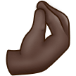 Wie Zusammengedrückte Finger: dunkle Hautfarbe Emoji auf Samsung aussieht.