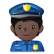 How Police Officer: Dark Skin Tone emoji looks on Samsung.