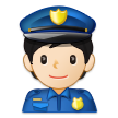 Wie Polizist(in): helle Hautfarbe Emoji auf Samsung aussieht.