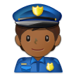 Wie Polizist(in): mitteldunkle Hautfarbe Emoji auf Samsung aussieht.