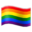 A quoi ressemblent les emoji Drapeau arc-en-ciel sur Samsung.