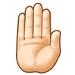 How Raised Back of Hand: Light Skin Tone emoji looks on Samsung.