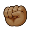 How Raised Fist: Medium-Dark Skin Tone emoji looks on Samsung.