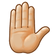 How Raised Hand: Medium-Light Skin Tone emoji looks on Samsung.