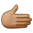 How Rightwards Hand: Medium Skin Tone emoji looks on Samsung.