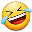 How Rolling on the Floor Laughing emoji looks on Samsung.