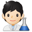 Como o emoji do Cientista: pele clara é exibido no Samsung.