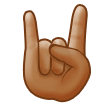 How Sign of the Horns: Medium Skin Tone emoji looks on Samsung.