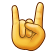 How Sign of the Horns emoji looks on Samsung.