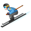 Bagaimana Pemain ski emoji terlihat di Samsung.