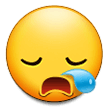 How Sleepy Face emoji looks on Samsung.